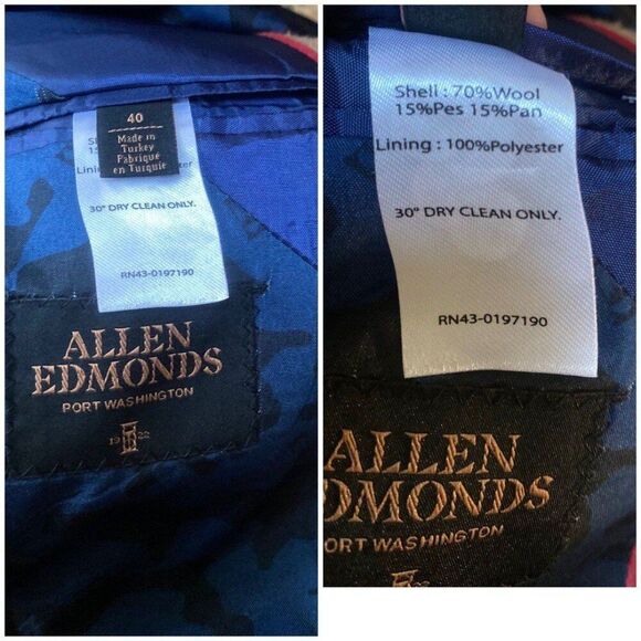 Allen Edmonds Men’s Wool Blend Sport Coat Blazer Camel Tan Sz 40 Preppy Academia - Picture 10 of 12